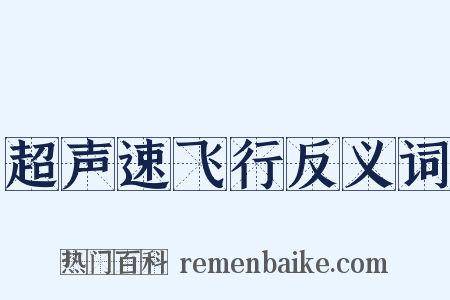 超声速飞行反义词是什么意思的图片